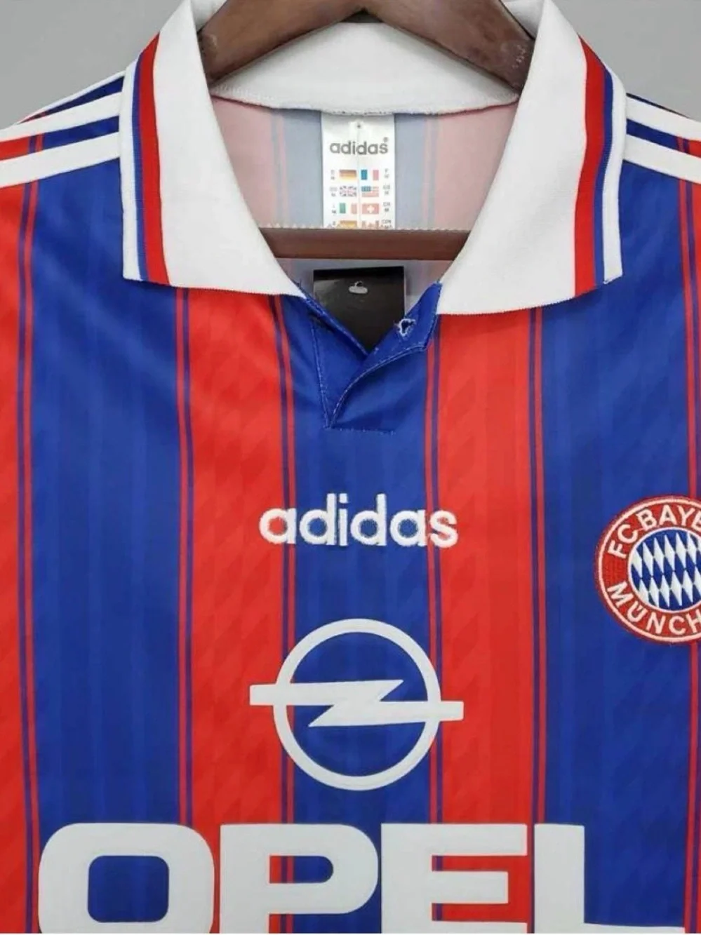 adidas Red and Blue Striped Men's Soccer Jersey